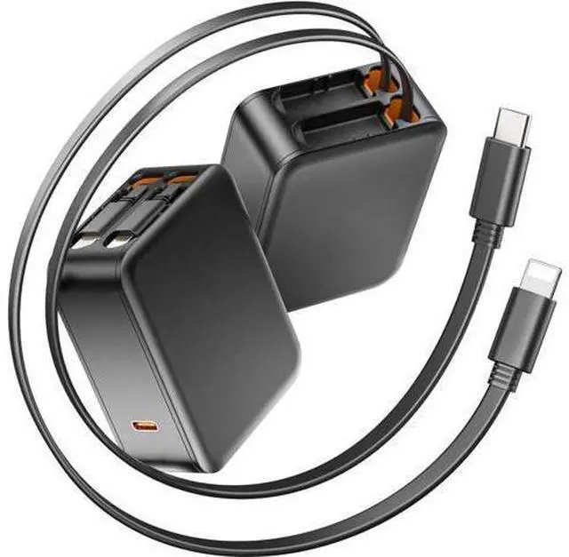Main image of 62W Retractable Wall Charger with Dual Cables, 3-Port USB Charger Block, 35W iPhone Charger Fast Charging for iPhone 16/15/14/13/12/11 Series, Tablets, LG, Samsung, and more!