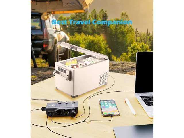 Alt view image 6 of 7 - 8-in-1 Cigarette Lighter Splitter, 3-Socket Car Charger Adapter, Type-C QC3.0 PD36W Dual USB Charger Ports, Car 12V / 24V Plug Socket with Individual Switch, LED Voltmeter (3.3FT Cable)