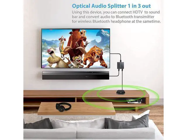 Alt view image 7 of 7 - 3-Port Toslink Splitter with Fiber Optic Cables (1 in 3 out) Premium Digital Fiber Optic Audio Splitter Aluminum SPDIF Toslink Fiber Optic Audio Splitter Dolby Digital DTS 5.1 PCM Stereo Support LPCM