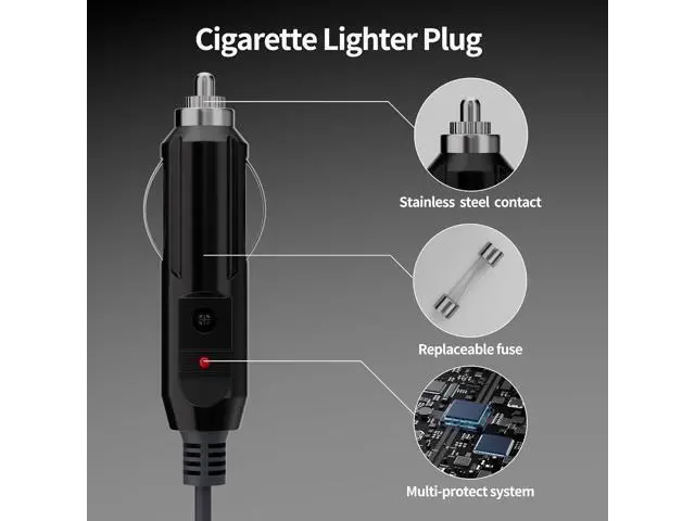 Alt view image 2 of 5 - Mini Cable Car Adapter, Mini DC Power Cord Direct to Cigarette 12V-24V Charger, 10FT/3M Mini Waterproof DC Male to Cigarette Lighter Plug and Play Power Cord