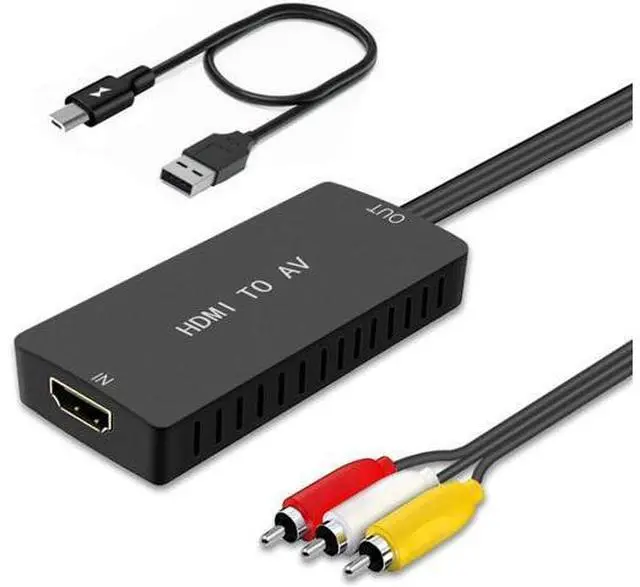 Main image of HDMI to RCA converter, HDMI to composite video to audio converter adapter, HDMI to AV, support for Xbox, Switch, TV Stick, Blu-ray, DVD player, PAL/NTSC