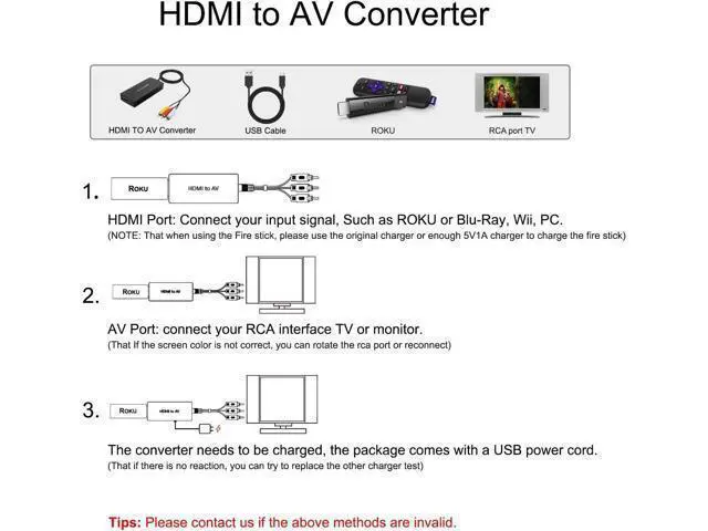 Alt view image 5 of 7 - HDMI to RCA converter, HDMI to composite video to audio converter adapter, HDMI to AV, support for Xbox, Switch, TV Stick, Blu-ray, DVD player, PAL/NTSC