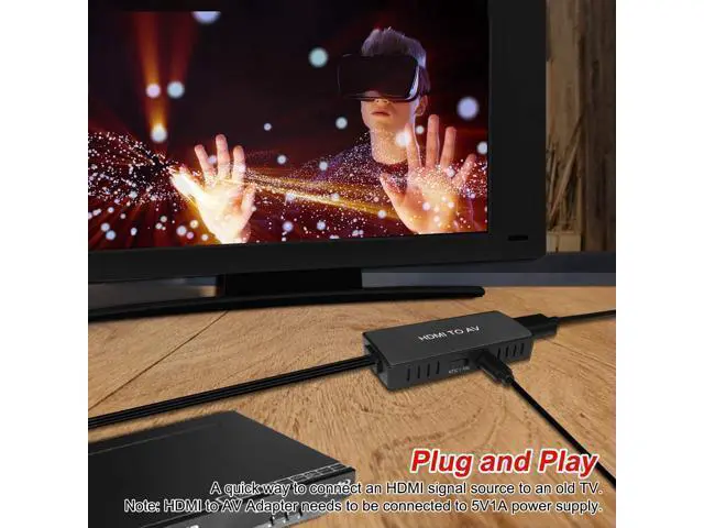 Alt view image 7 of 7 - HDMI to RCA converter, HDMI to composite video to audio converter adapter, HDMI to AV, support for Xbox, Switch, TV Stick, Blu-ray, DVD player, PAL/NTSC