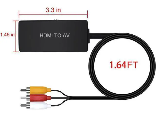 Alt view image 2 of 7 - HDMI to RCA converter, HDMI to composite video to audio converter adapter, HDMI to AV, support for Xbox, Switch, TV Stick, Blu-ray, DVD player, PAL/NTSC
