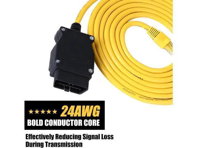 Alt view image 2 of 6 - Enet OBD2 Cable for BMW F-Series Coding, OBD ENET Cable RJ45 Compatible E-SYS ICOM ISTA+ Bootmod3 Bimmercode, 6.6 ft/2 m