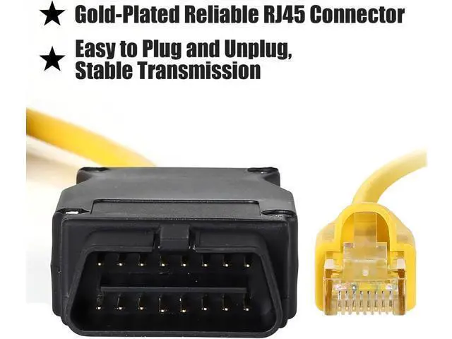 Alt view image 6 of 6 - Enet OBD2 Cable for BMW F-Series Coding, OBD ENET Cable RJ45 Compatible E-SYS ICOM ISTA+ Bootmod3 Bimmercode, 6.6 ft/2 m