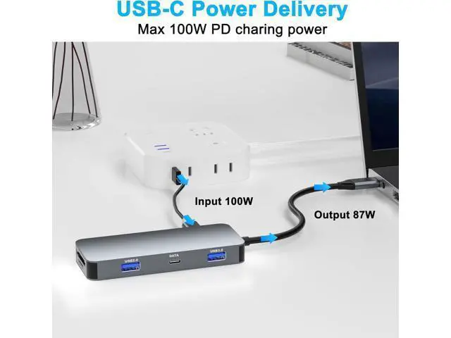Alt view image 3 of 7 - Docking Station Dual Monitor for Dell/HP/Lenovo/Mac Laptops, Docking Station Dual Monitor for USB C Laptops, Dual HDMI Adapter for 2 Monitors, 8-in-1 USB C Hub Multi-Port Adapter with HDMI/USB/PD/SD/T