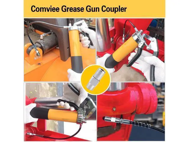 Alt view image 5 of 6 - Grease gun connectors, grease gun heads, heavy-duty grease connectors for handheld and most pneumatic grease guns, standard nozzles, NPT, 1/8 inch, 6 assemblies