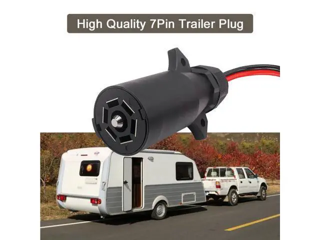 Alt view image 3 of 5 - 7-Way Power Access, 7-Pin Trailer Plug to Motorcycle Female Cigarette Lighter Receptacle 12V Power 12AWG 7-Pole Trailer Plug to Car and Motorcycle Battery Charger Cables RV Truck Trailer (2FT)