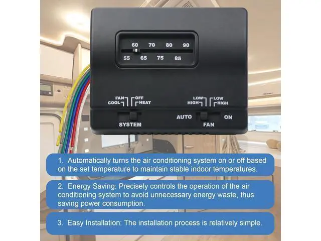 Alt view image 3 of 6 - 7330F3852 Coleman Mach RV Thermostat (Heating and Cooling) 7330F3852 HVAC Parts Single-Stage Heating/Cooling Control