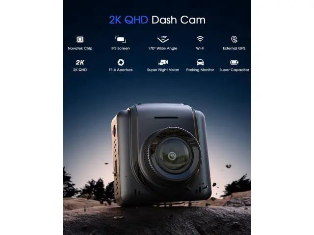 Alt view image 2 of 7 - CarLog WiFi 2K, Car Camera with APP, External GPS, 1.5-inch IPS Screen, Front CarLog, Mini CarLog, WDR Night Vision, 24-Hour Parking Monitor, Loop Recording, Gravity Sensor