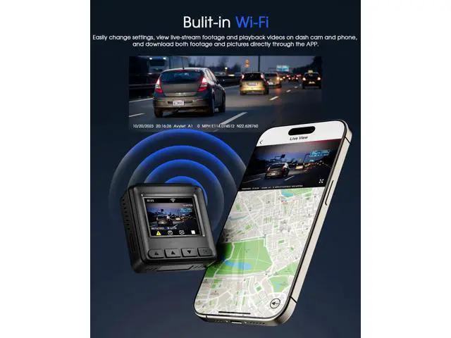 Alt view image 3 of 7 - CarLog WiFi 2K, Car Camera with APP, External GPS, 1.5-inch IPS Screen, Front CarLog, Mini CarLog, WDR Night Vision, 24-Hour Parking Monitor, Loop Recording, Gravity Sensor