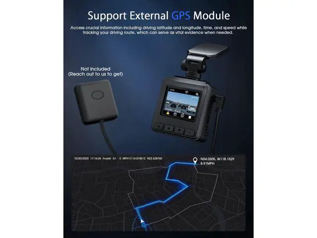 Alt view image 4 of 7 - CarLog WiFi 2K, Car Camera with APP, External GPS, 1.5-inch IPS Screen, Front CarLog, Mini CarLog, WDR Night Vision, 24-Hour Parking Monitor, Loop Recording, Gravity Sensor