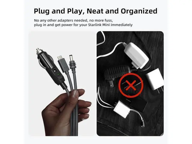 Alt view image 3 of 6 - 32.8ft Mini 3-in-1 DC Power Cord, 100W+ USB C 12-24V Cigarette Lighter Plug and DC Male Power Cord for Mini, Plug and Play Mini Accessories 10M