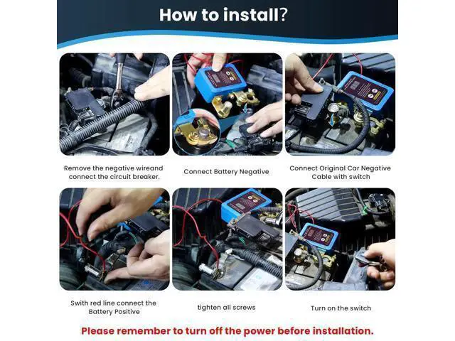 Alt view image 2 of 7 - 250A 12V Remote Battery Disconnect Switch, Upgraded Smart Voltage Cut-Off Switch with LED Voltage Display, Anti-Theft Security Switch for Car, Truck, and RV Batteries (Vertical or Horizontal Installat