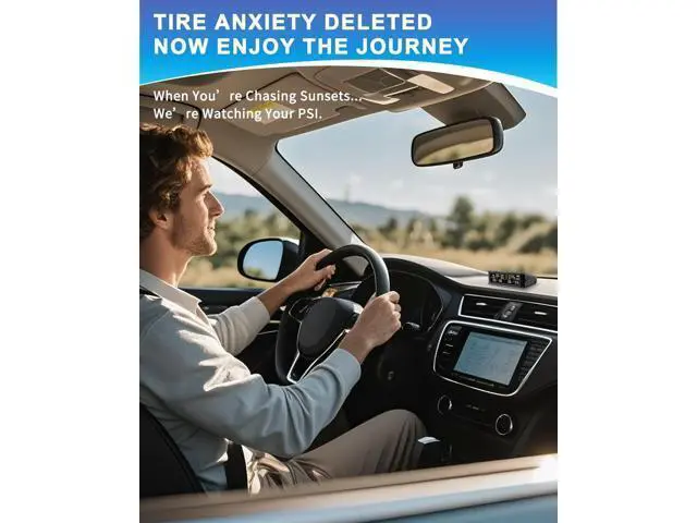 Alt view image 5 of 7 - Six-wheel RV tire pressure monitoring system (TPMS) - 6 sensors and 6 alarm modes | 0 - 144 PSI ± 1.5 PSI, solar/USB charging | For Dually trucks and heavy trailers