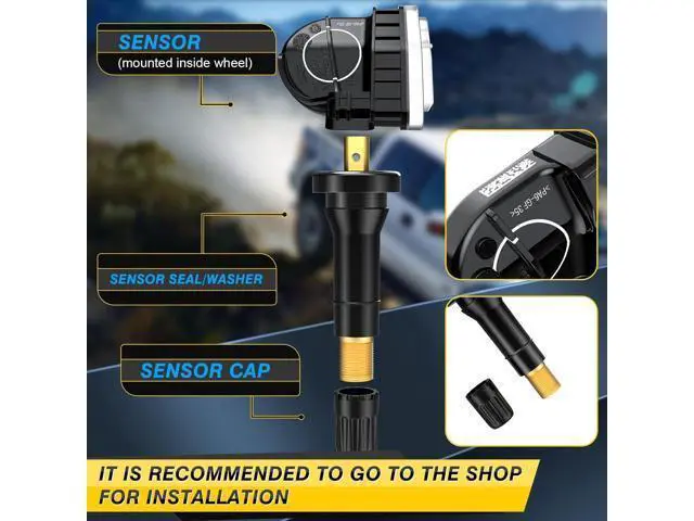 Alt view image 4 of 7 - TPMS Sensor, 315MHZ Tire Pressure Monitoring System Sensor for Ford F-Series 2017-2022 Escape 2020-2022 Fusion 2017-2021, Lincoln MKX 2016-2021 MKC 2018-2020 Nautilus 2019-2021 FR3Z1A189A, Pack of 4