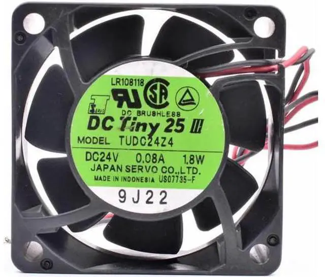 Alt view image 2 of 4 - SERVO TUDC24Z4 6cm 6025 60x60x25mm DC24V 1.8W inverter silent cooling fan