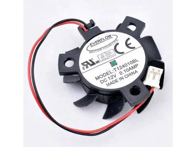 Alt view image 4 of 4 - T124010BL diameter 37mm hole pitch 26mm 12V 0.10A dual ball router heat sink cooling fan