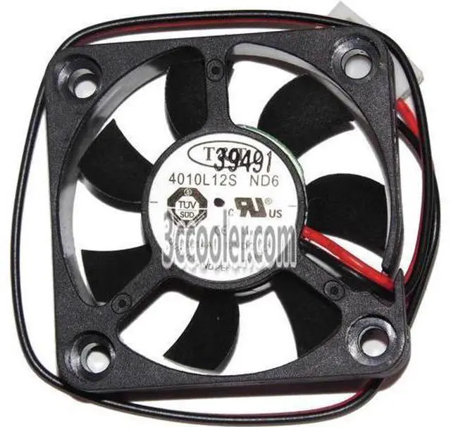 Main image of for T&T 4010 4010L12S ND6 12V 0.16A 2 Wires 2 Pins 4CM Case fan,axial fan