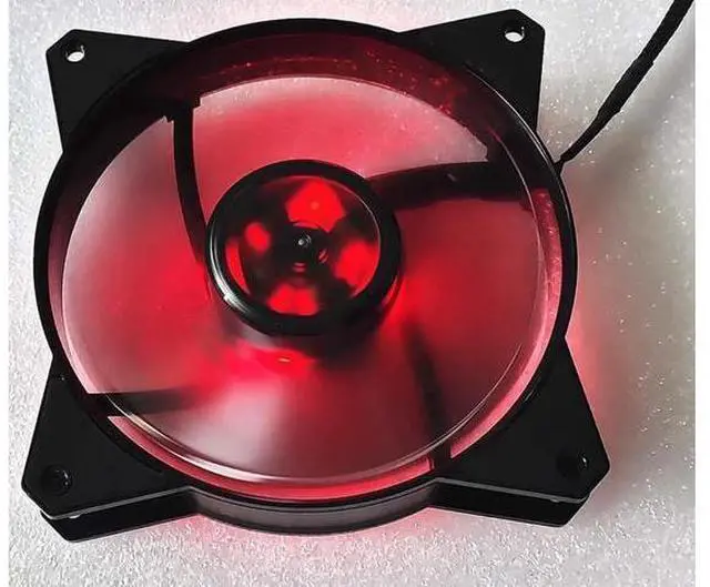 Alt view image 2 of 3 - 120mm Cooling Fan MF120R DF1202512RFMN 2V 0.37A 4 Wires 4 Pins RED Led Power Case Cooler