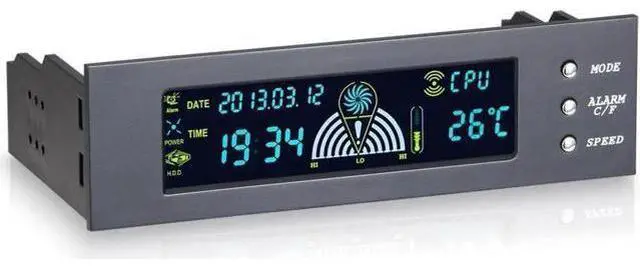 Main image of 5.25inch 12V PC Computer Fan Controller 3 Fan Speed Controller Temperature Sensor LCD Digital Display Front Panel for PC