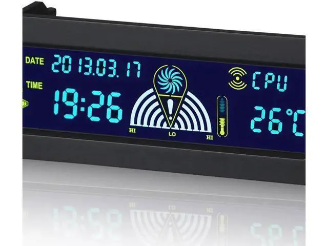 Alt view image 2 of 3 - 5.25inch 12V PC Computer Fan Controller 3 Fan Speed Controller Temperature Sensor LCD Digital Display Front Panel for PC