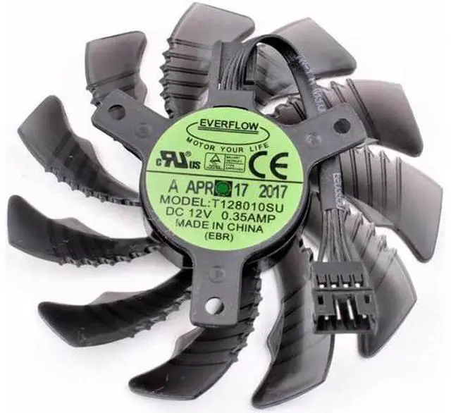 Main image of EVERFLOW T128010SU 12V 0.35A GTX1050 1060 1070 1080 N970 graphics card cooling fan
