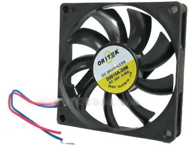 Alt view image 2 of 2 - for Original ORITEK 8015 D0815A-20M 8CM DC Hydraulic bearing Cooling fan with 20V 0.08A 80X80X15MM 2 Wires 2Pins
