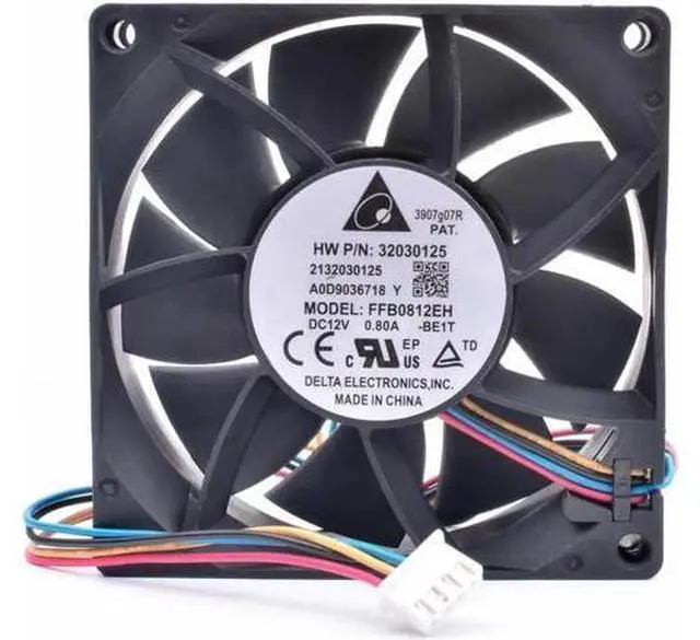 Main image of FFB0812EH 8cm 8025 80x80x25mm 80mm fan 12V 0.80A 4 line server large air volume cooling fan