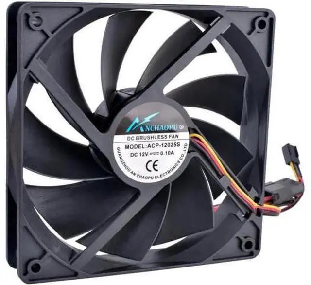 Main image of 12cm 120mm cooling fan ANCHAOPU 120x120x25mm DC12V 0.10A 3 wires D type plug Quiet cooling fan for chassis and power supply