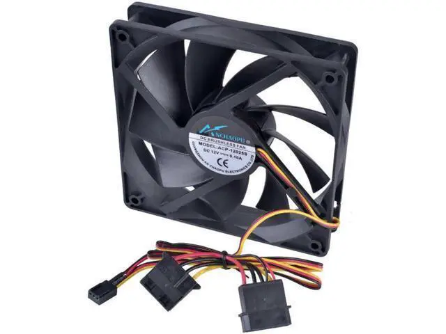 Alt view image 5 of 6 - 12cm 120mm cooling fan ANCHAOPU 120x120x25mm DC12V 0.10A 3 wires D type plug Quiet cooling fan for chassis and power supply
