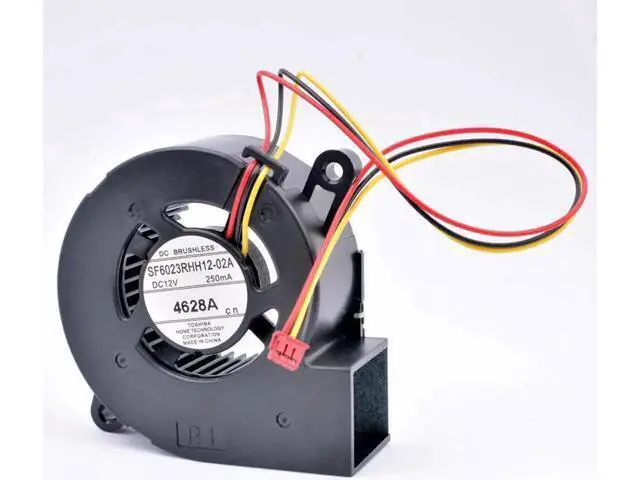 Alt view image 2 of 4 - SF6023RHH12-02A 60x60x23mm 60mm fan DC12V 250MA 4628A Turbo blower cooling fan suitable for projectors and retrofit cooling