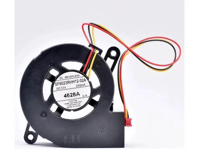 Alt view image 3 of 4 - SF6023RHH12-02A 60x60x23mm 60mm fan DC12V 250MA 4628A Turbo blower cooling fan suitable for projectors and retrofit cooling