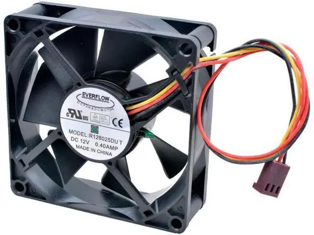 Alt view image 3 of 4 - R128025DU T 8cm 80mm fan 80x80x25mm DC12V 0.40A 3 lines Resistance temperature controlled cooling fan for chassis power supply