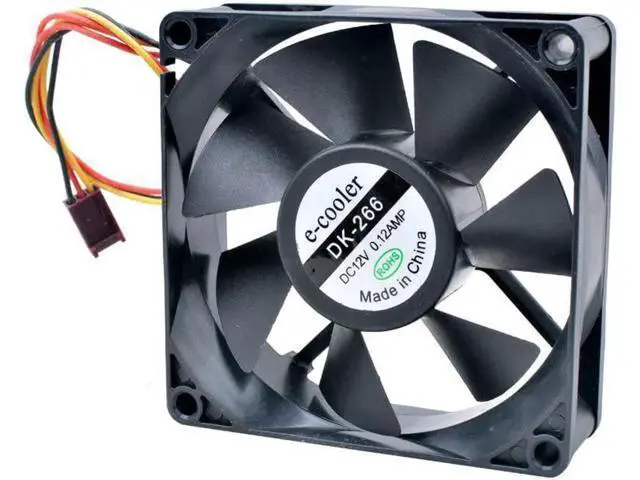 Alt view image 4 of 4 - R128025DU T 8cm 80mm fan 80x80x25mm DC12V 0.40A 3 lines Resistance temperature controlled cooling fan for chassis power supply
