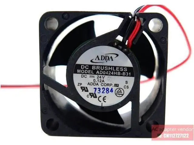 Alt view image 3 of 4 - ADDA 4028 4CM DC 24V Cooling fan AD0424HB-B31 Double ball bearing cooling fan