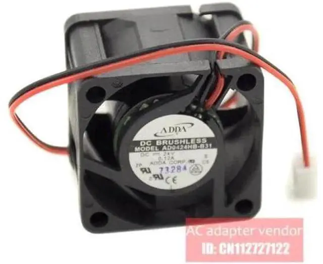 Alt view image 4 of 4 - ADDA 4028 4CM DC 24V Cooling fan AD0424HB-B31 Double ball bearing cooling fan