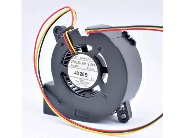 Alt view image 2 of 4 - SF6023LHH12-06A 60x60x23mm 60mm fan DC12V 250MA 4X28B Turbo blower cooling fan suitable for projectors and retrofit cooling