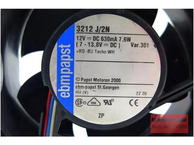 Alt view image 2 of 6 - ebm papst 3212 J\/2N 9238mm DC 12V 7.6W server cooling fan cooling fan