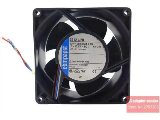 Alt view image 6 of 6 - ebm papst 3212 J\/2N 9238mm DC 12V 7.6W server cooling fan cooling fan