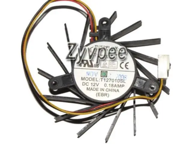 Alt view image 3 of 3 - T127010SL 12V 0.18A 3 wires frameless vga fan graphics card cooling
