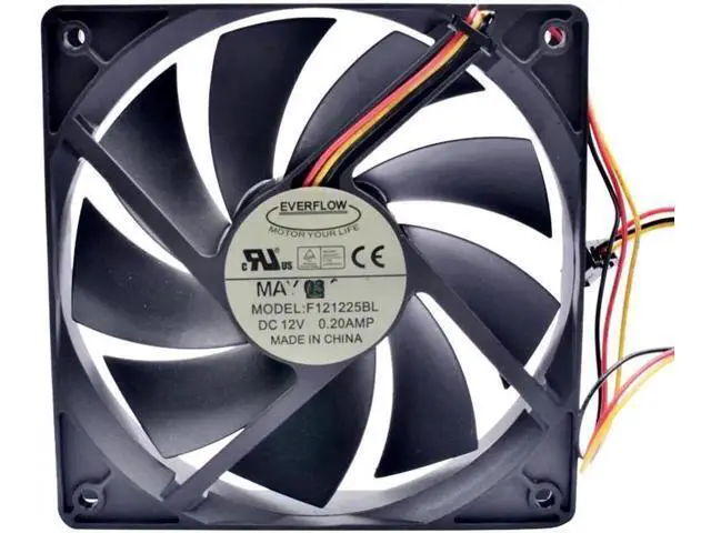 Alt view image 4 of 4 - F121225BL 12cm 12025 120mm fan 120x120x25mm DC12V 0.20A double ball speed detection for cooling fan of computer chassis CPU