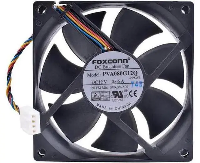 Alt view image 3 of 4 - PVA080G12Q 8cm 80mm fan 8025 80x80x25mm 12V 0.65A 4Pin PWM Computer CPU High Air Volume Cooling Fan