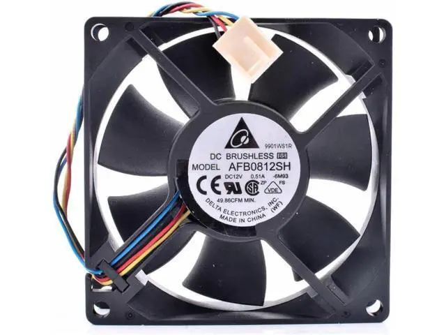 Alt view image 3 of 4 - AFB0812SH 8cm 8025 80mm fan DC12V 0.51A 4 lines pwm computer chassis CPU large air volume cooling fan