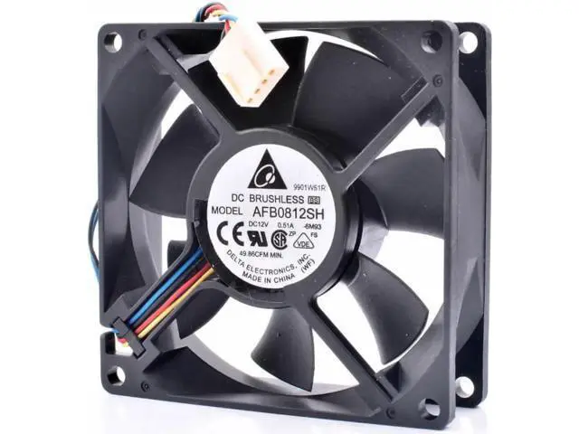 Alt view image 4 of 4 - AFB0812SH 8cm 8025 80mm fan DC12V 0.51A 4 lines pwm computer chassis CPU large air volume cooling fan