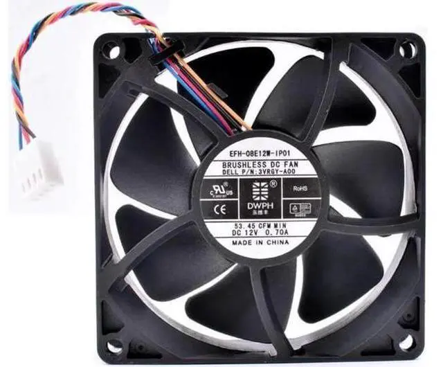 Main image of EFH-08E12W-IP01 3VRGY-A00 8cm 8025 80mm fan DC12V 0.70A server CPU large air volume cooling fan