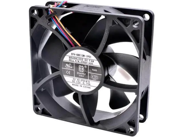 Alt view image 4 of 4 - EFH-08E12W-IP01 3VRGY-A00 8cm 8025 80mm fan DC12V 0.70A server CPU large air volume cooling fan