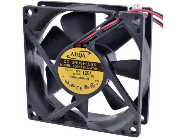 Alt view image 2 of 4 - AD0812HB-A70GL 8cm 8025 80mm fan 80x80x25mm 12V 0.25A Double ball bearing large air volume cooling fan
