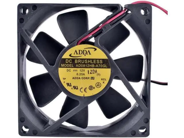 Alt view image 4 of 4 - AD0812HB-A70GL 8cm 8025 80mm fan 80x80x25mm 12V 0.25A Double ball bearing large air volume cooling fan